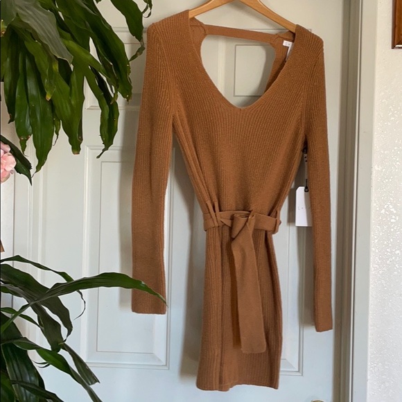 Leith Dresses & Skirts - NWT Leith Camel Knitted Mini Dress